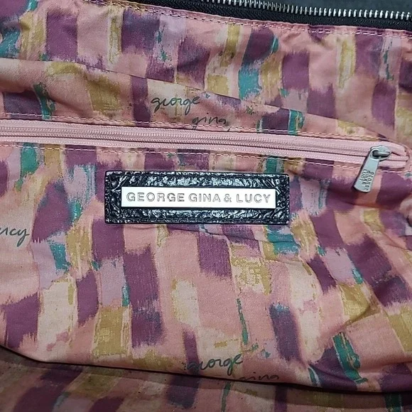 George Gina & Lucy Star Shoulder Bag Black Distressed Leather Handbag - Picture 15 of 16